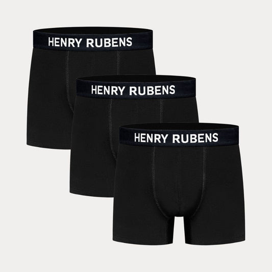 Men's Boxer Briefs 3 - Pack Black - Henry Rubens