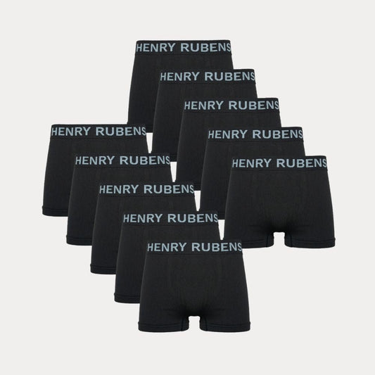 Microfiber Boxershort 10 - Pack Black - Henry Rubens