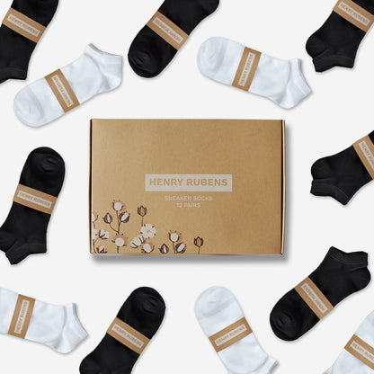 Sneaker Socks 12 - Pack Black or White - Henry Rubens